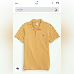 NWOT Brooks Brothers Men’s Supima Polo Shirt- Yellow Heather M Slim Fit